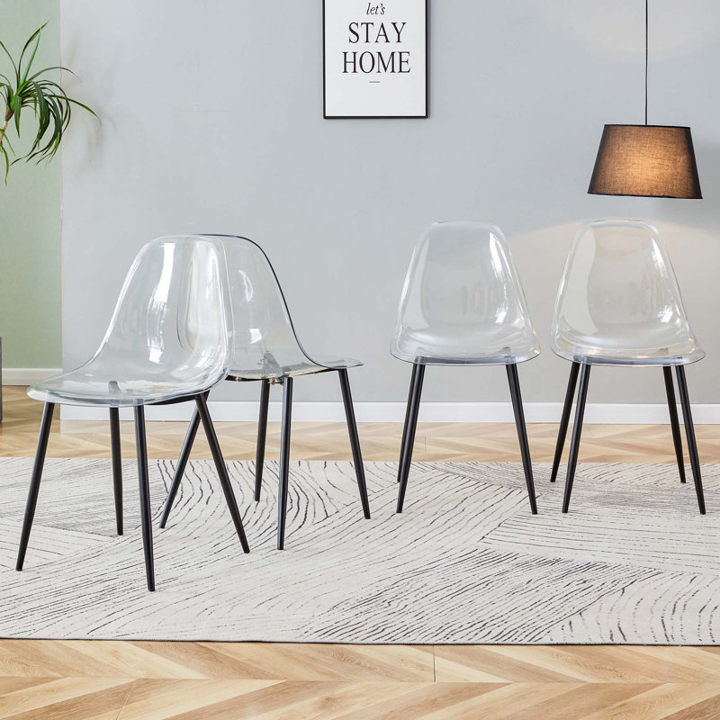 Chaise d'appoint Seaneen, Noir, Clair, Ensemble de 4