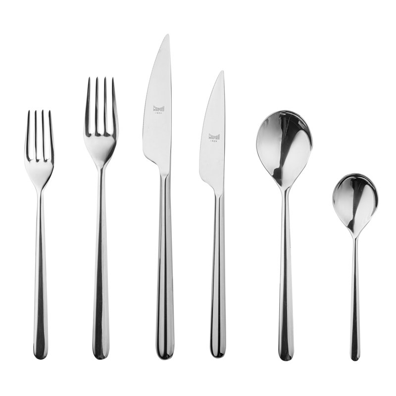 Linea Flatware Set - 36 Pieces - Black Gold, Silver