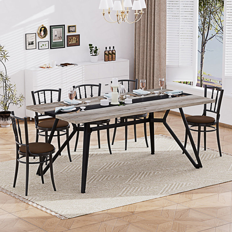 Rectangular Large Dining Table, Large Desk, Gray