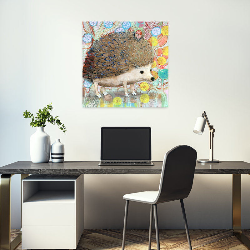 Hedgie, art abstrait contemporain, H 18 po x l 18 po