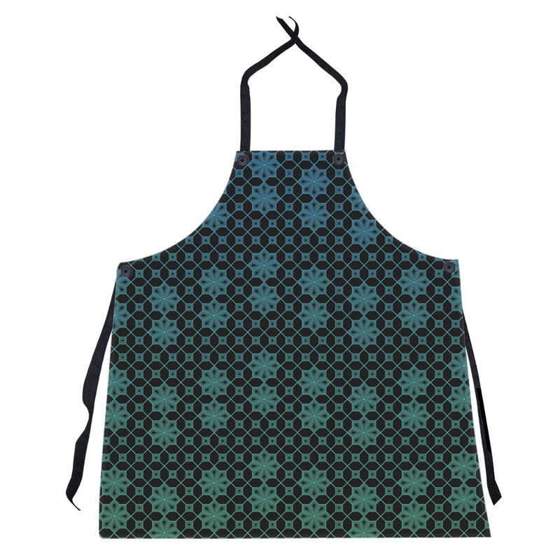 Tablier de treillis classique, Vert / Bleu