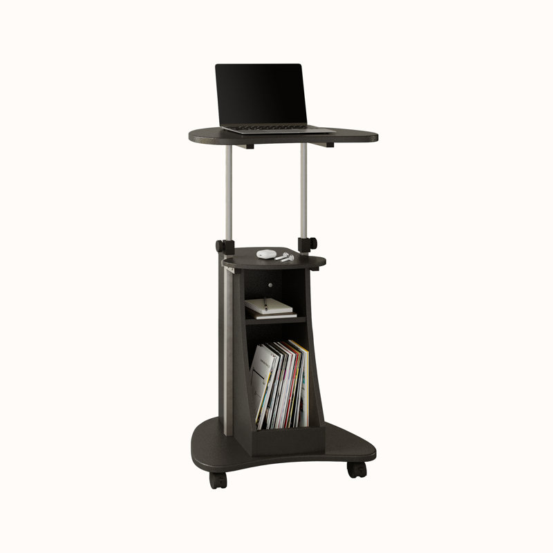 Bureau à roulettes pour ordinateur portable avec tablette de rangement Techni Mobile, H 31,5 po x l 21,75 po x P 17 po
