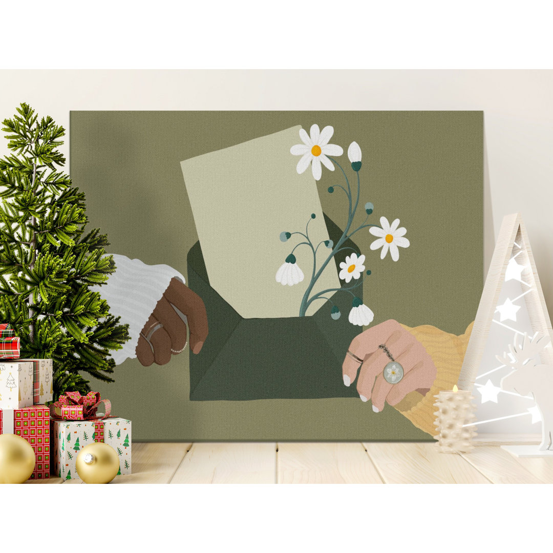 Friendship Hands Floral Message Canvas