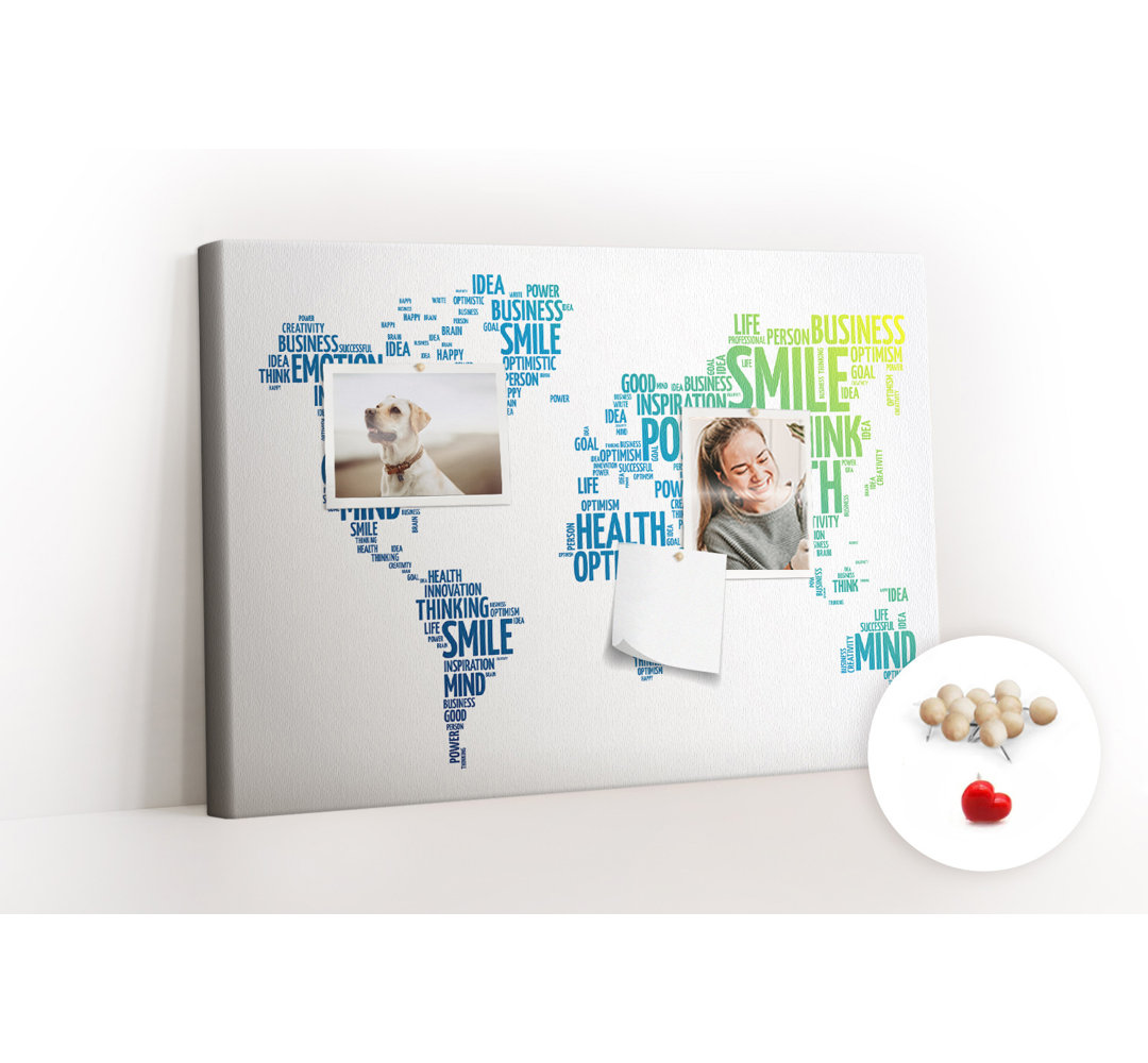 Wall Mounted bulletin board print wall art notice boards decorative corkboard Positive thinking map