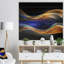Abstrait «3D Gold Blue Wave Design», impression-35124118-26668424