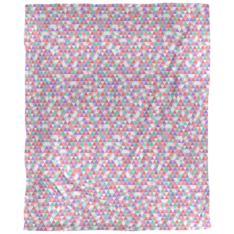 Tissu triangulaire, Rose / vert, L 56 po x l 36 po, Lin naturel paloma