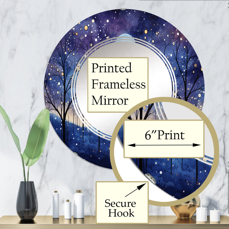 Zenobios - Miroir mural moderne rond, 32 po x 32 po