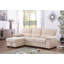 Canapé-lit modulaire réversible en tissu de velours beige Kipling-1340509571