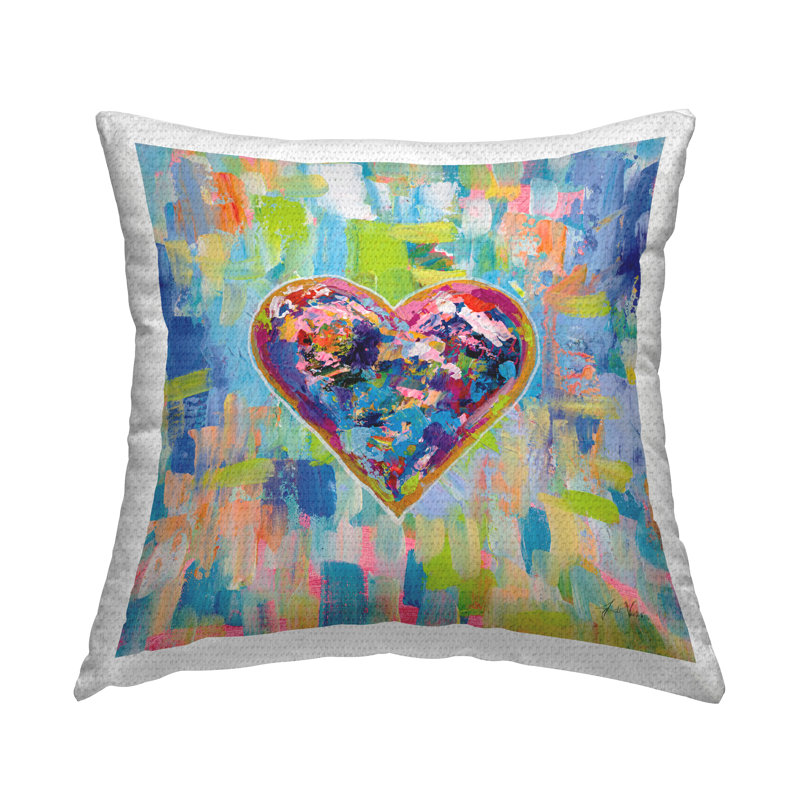 Coussin extérieur abstrait en forme de cœur abstrait Urban Street Style par Jeanette Vertentes