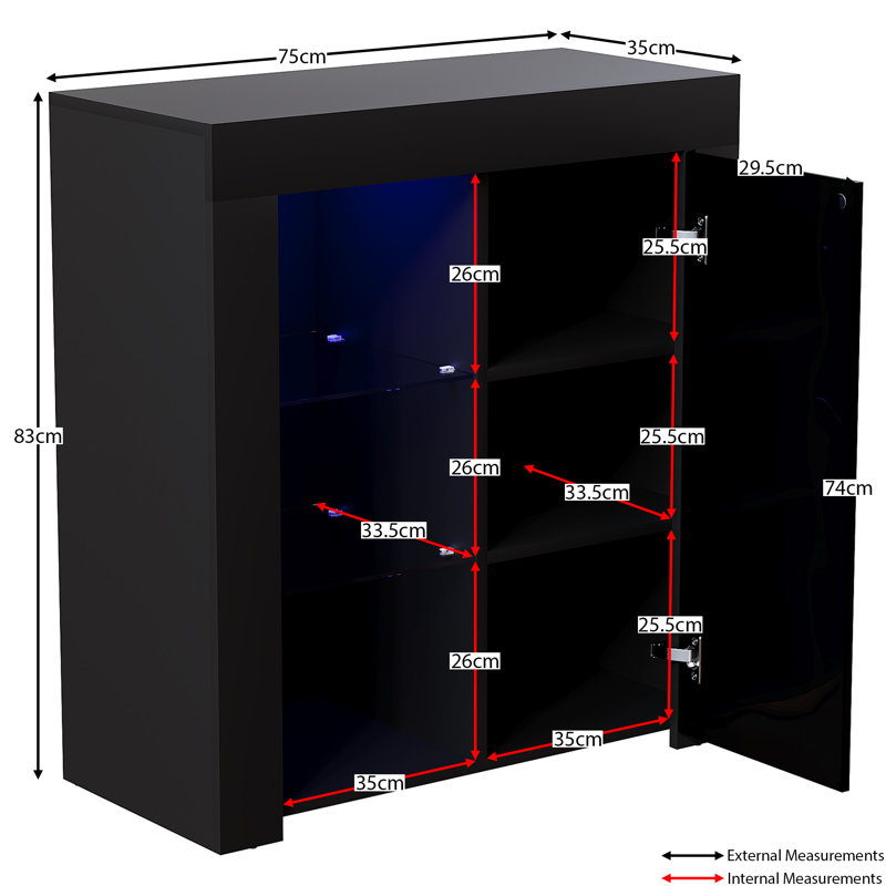 Muskoka 75cm Sideboard, Black