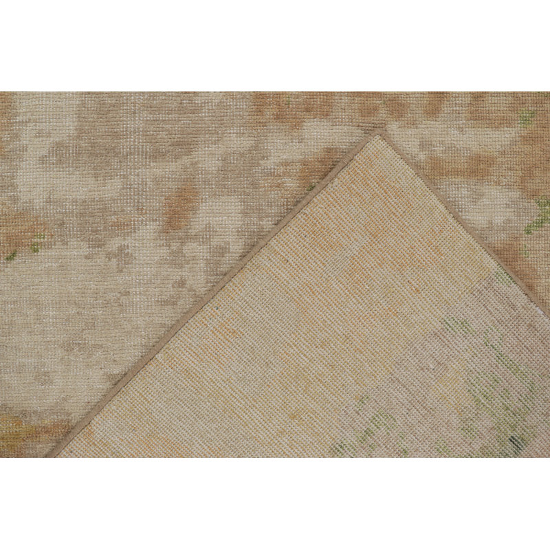 Hand-Knotted Rectangle 9' x 11'11" Cotton/Wool Area Rug in Green/Blue/Beige