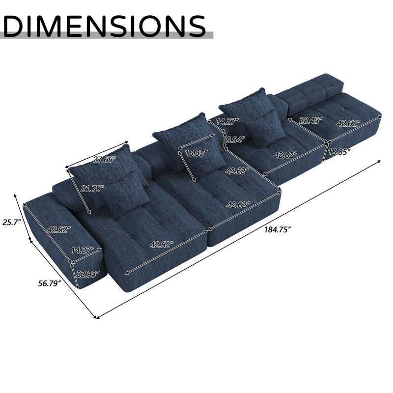 Canapé modulaire avec repose-pieds Boneless
