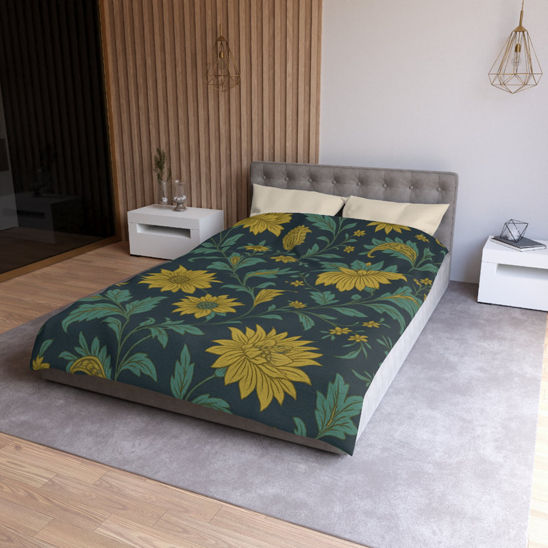 Microfiber Duvet Cover Boho Style, Design 60, Cream, Twin XL Duvet Cover