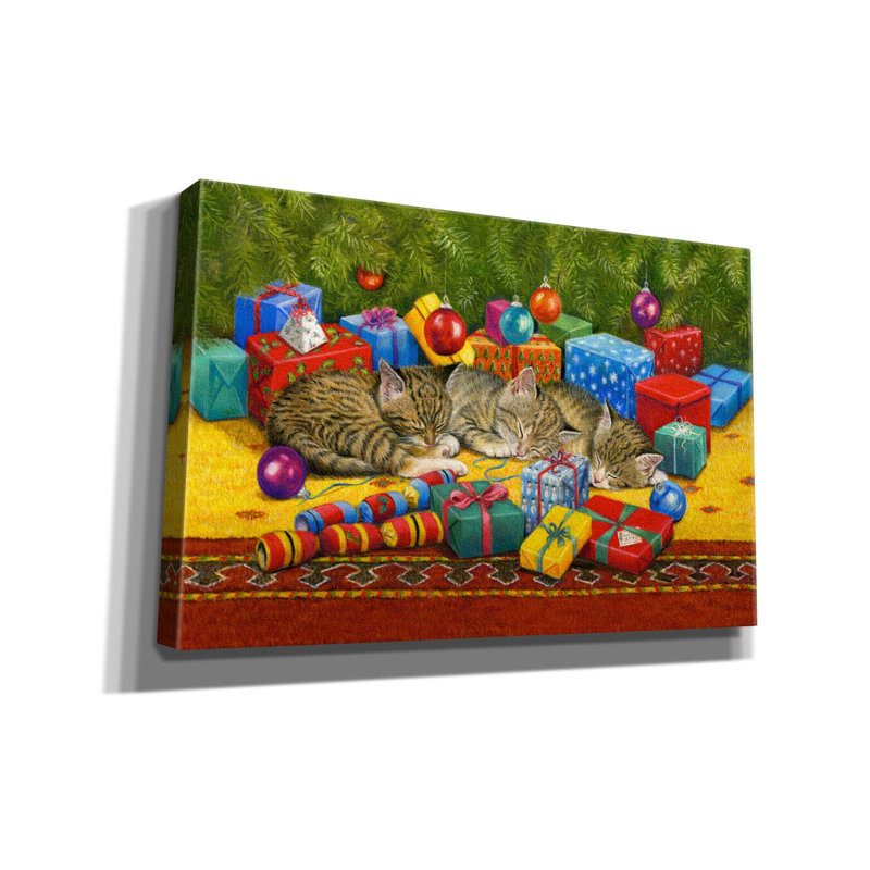 «Under the Christmas Tree On Canvas» par Janet Pidoux, H 26 po x l 40 po x P 1,5 po