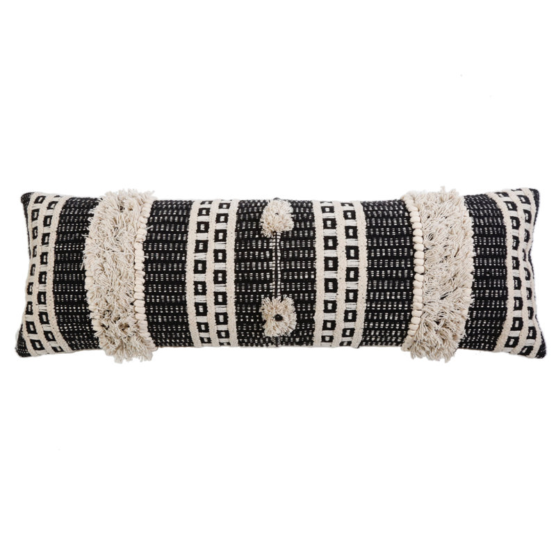 Housse et insert de coussin géométrique tissé à la main Sawyer (14 po x 40 po)
