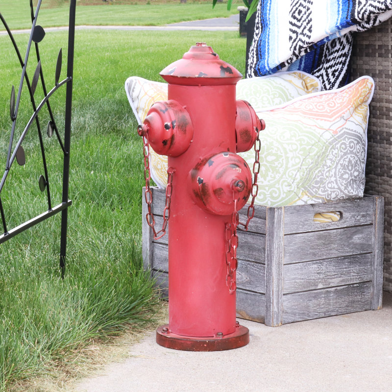 Doriene Weather-Resistant Metal Fire Hydrant Garden Statue