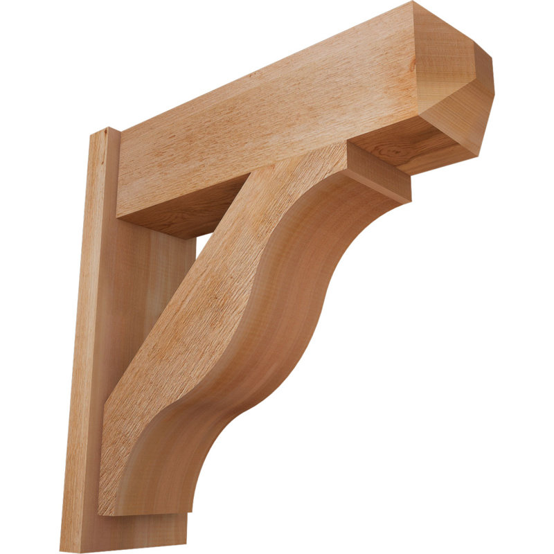 Persienne en bois rustique Funston Craftsman, Cèdre rouge de l'Ouest de 8 po (sciage brut), P 26 po x H 26 po