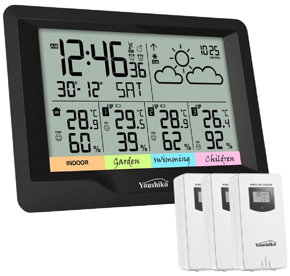 Weather Station With Outdoor Indoor Sensor, Msf Wireless Digital