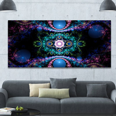 « cabalistic blue fractal pattern »-imprimé