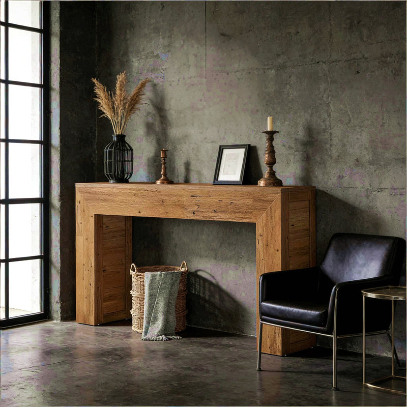 Practical Entry Table,Rustic Console Table,Sofa Table, OaK