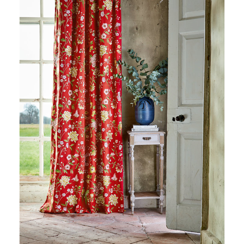 Chinoiserie Hall Fabric, Cinnabar Red