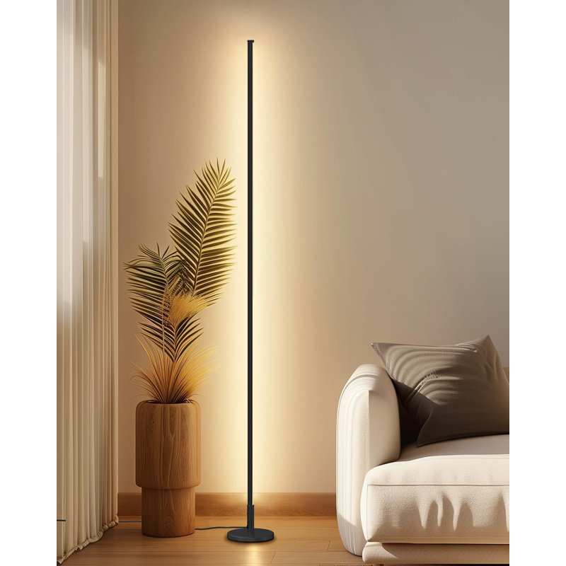 Minimalist Corner Floor Lamp With Dimmable LED Light, Remote Control, Adjustable Color Temperature, Modern Standing Mood Lamp For Living Room And Bedroom