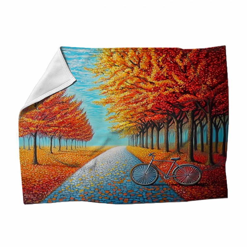 Jeté en molleton Autumn - Jetés paysage pour canapés ou lits, L 51 po x H 60 po
