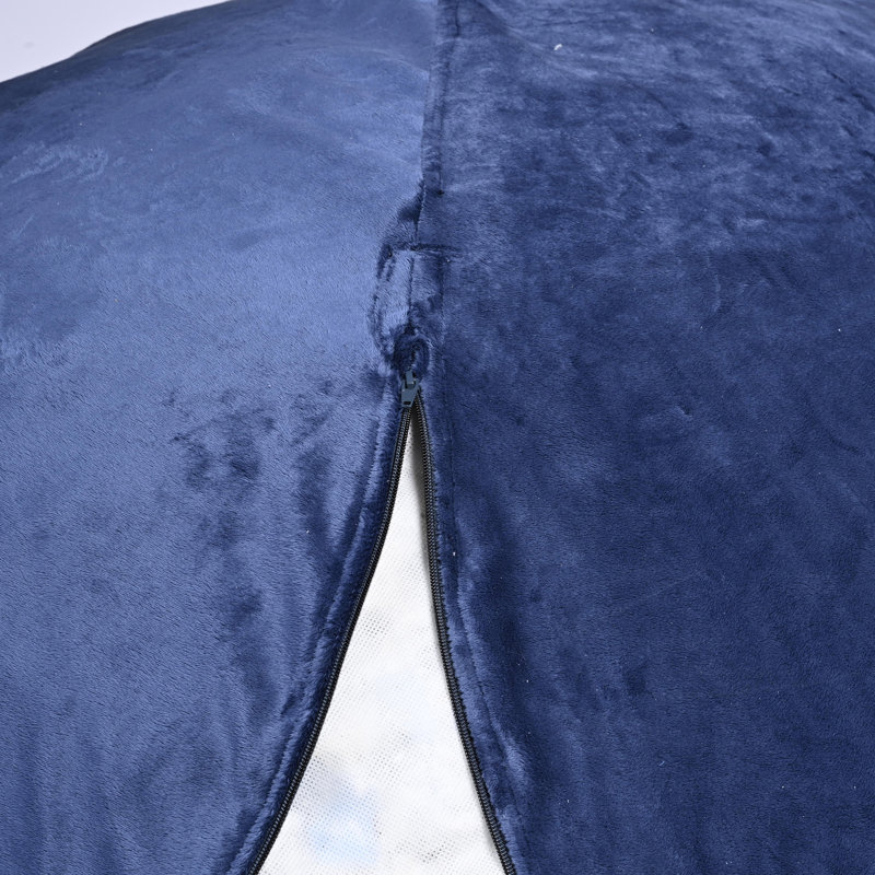 Fauteuil à billes Ben Velvet, Velours marine, H 39 po x l 56 po x P 56 po 