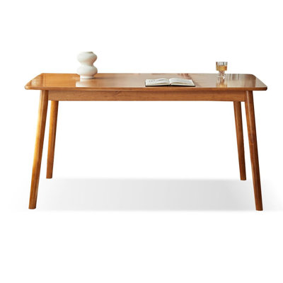 Table de salle à manger rectangulaire en bois de cerisier massif pour la salle à manger / cuisine