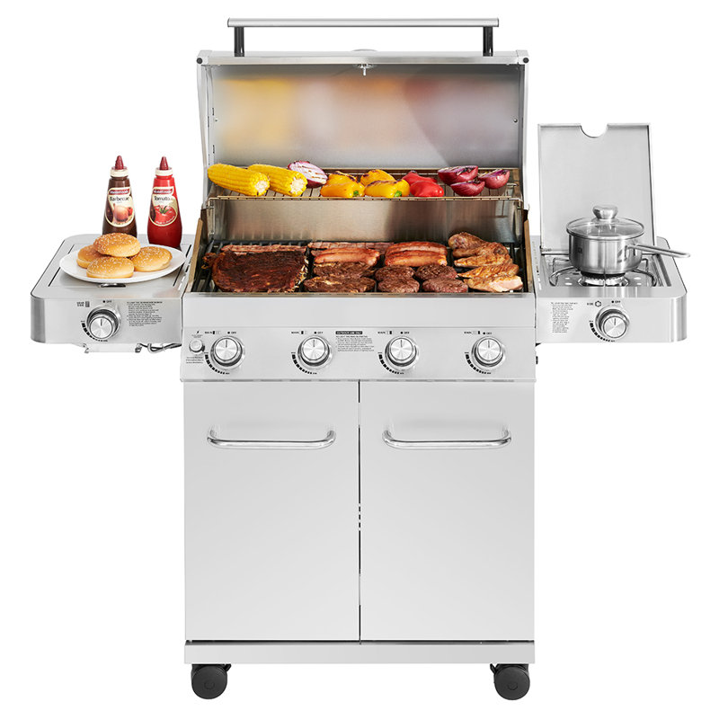 Barbecue au propane en acier inoxydable 4 + 2 avec grilles de cuisson Monument 24367