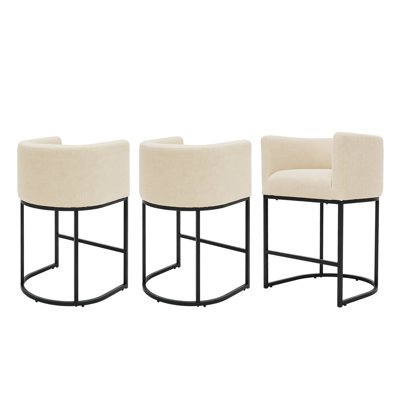 Tabouret de bar 27 po à hauteur de comptoir, tabouret de comptoir rembourré avec structure en métal
