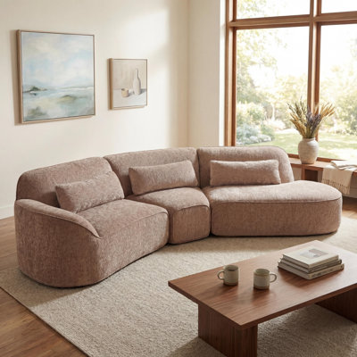 Canapé modulaire courbé à compression de 123 po Corbin