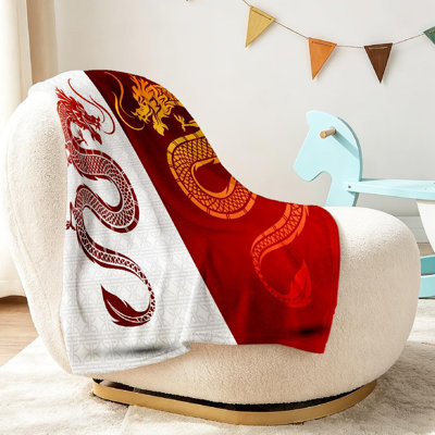 Clear Ultra Soft Flannel Fleece Throw Blanket,Asian of Traditional Single-Sided Print