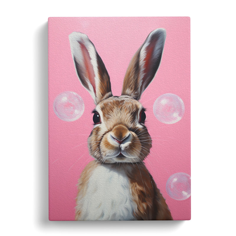 Hare Bubble Gum No.2 - Wrapped Canvas, 50cm H x 35cm W x 3cm D