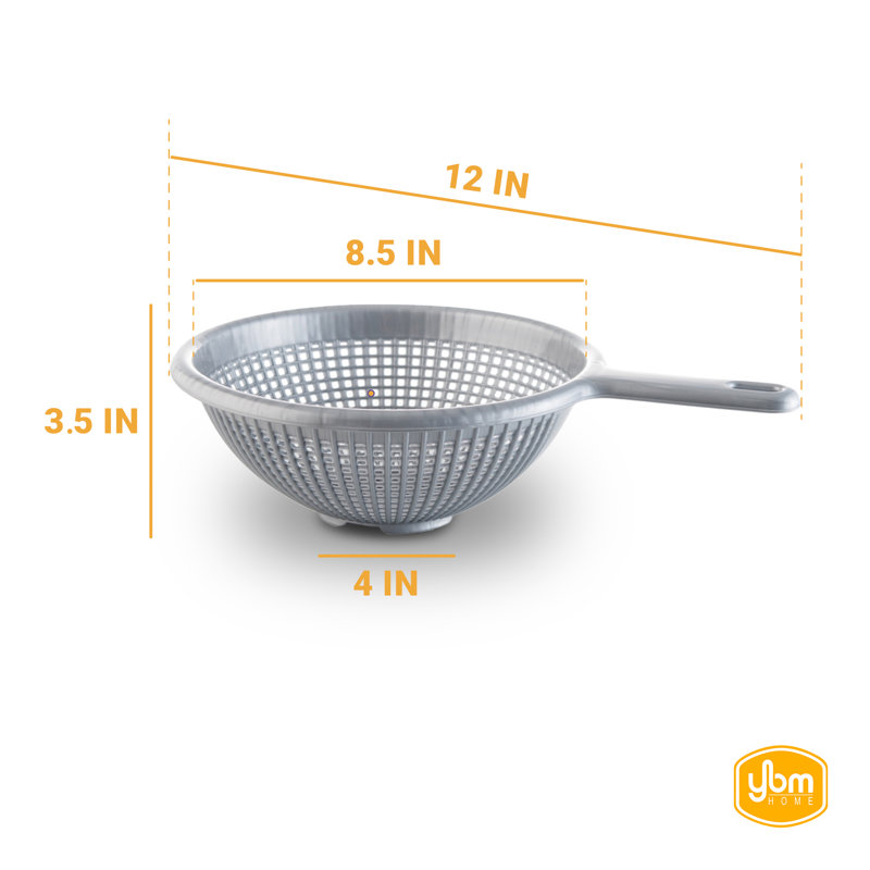 Passoire ronde en plastique 8,5 po YBM Home, Gris