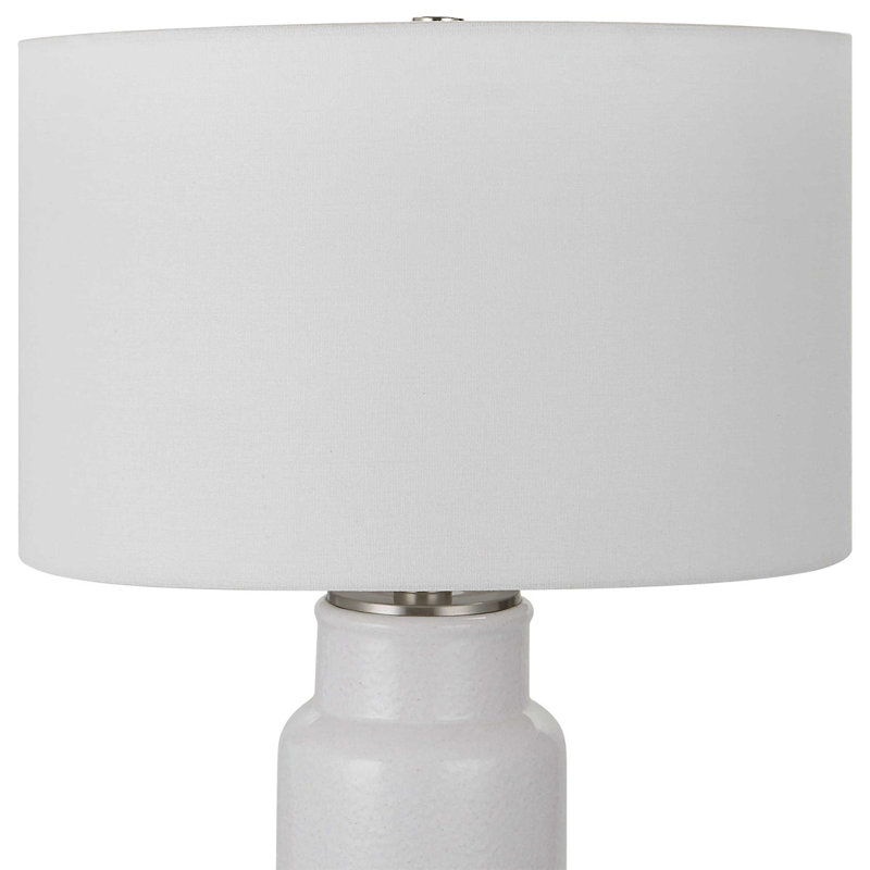 Albany White Ceramic Table Lamp with Drum Shade