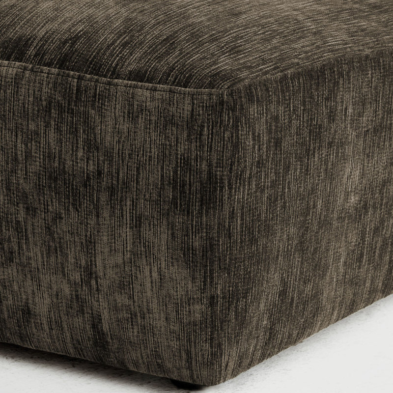 Canapé modulaire profond en chenille avec repose-pieds mobile, Chocolat