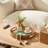  Round Serving Tray with Handle for Home Decor, Blue Clover