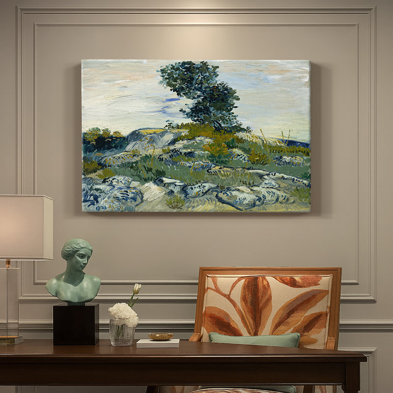 Roches avec chêne - Vincent van Gogh - Toile tendue avec châssis - 1888