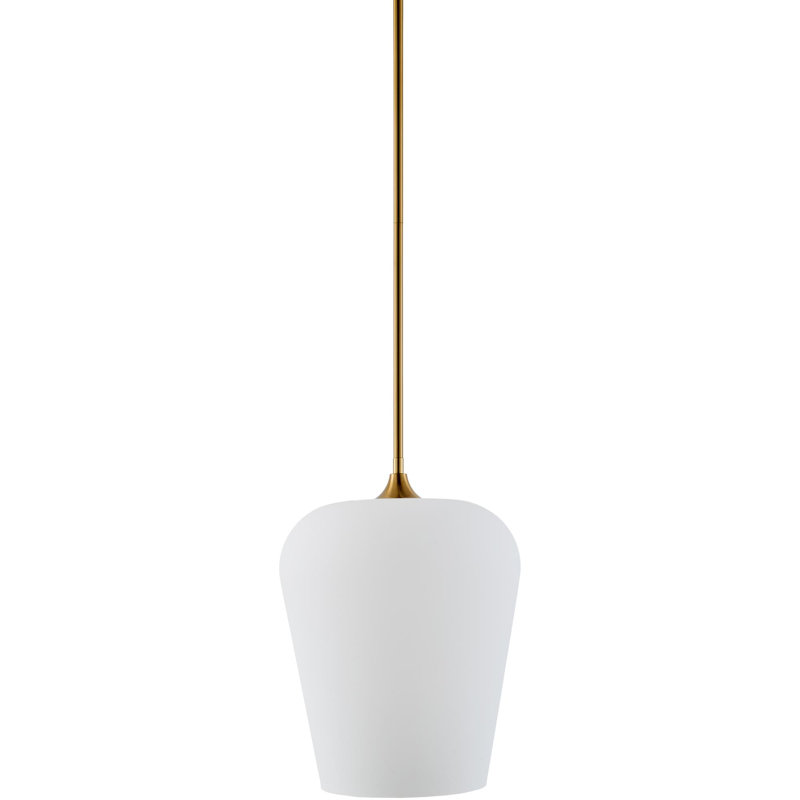 Luminaire suspendu Yueva, Laiton, Blanc, H 15 po x l 12 po x P 12 po
