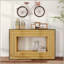 Console Modern Contrast moderne avec structure en bois stratifié et plateau noir