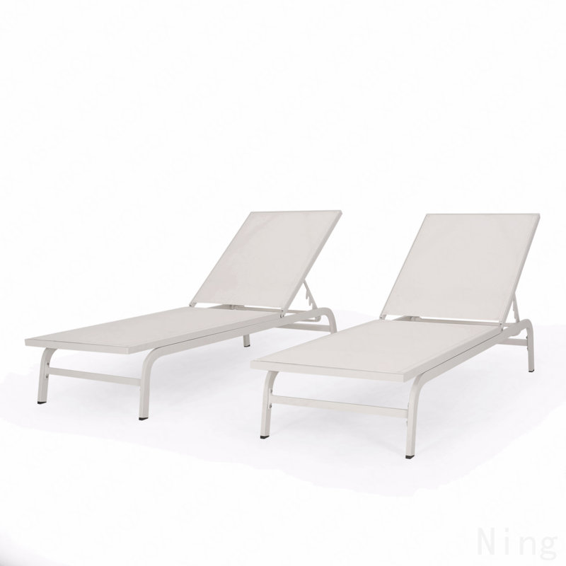 2-Piece Chaise Lounge, White
