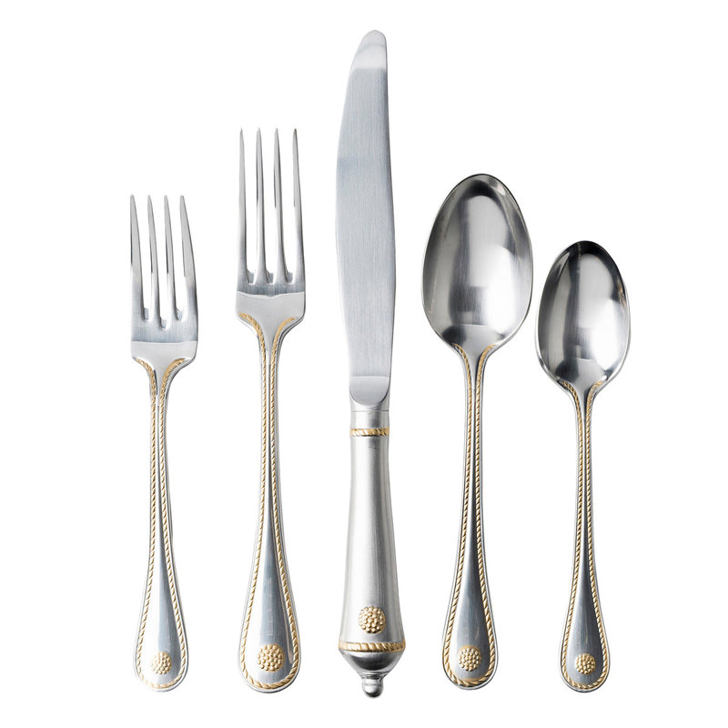 Berry & Thread 20 - Piece Place Setting, Bright Satin/Gold