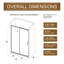 Porte de douche coulissante simple, porte de douche en verre trempé transparent épais de 1/5 po avec poignée en acier inoxydable