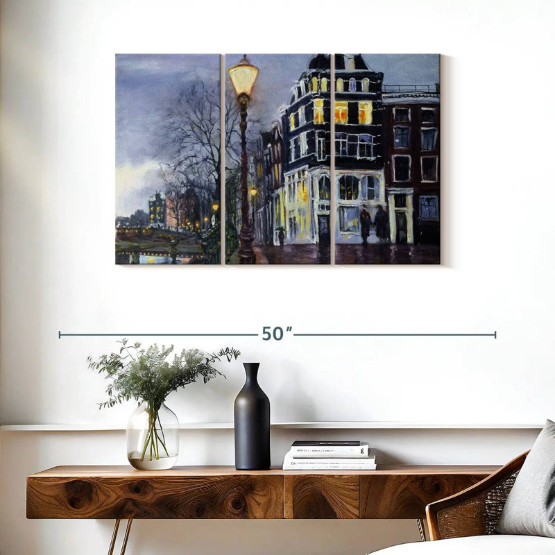 Sirci au crépuscule, Amsterdam, H 24 po x l 38 po
