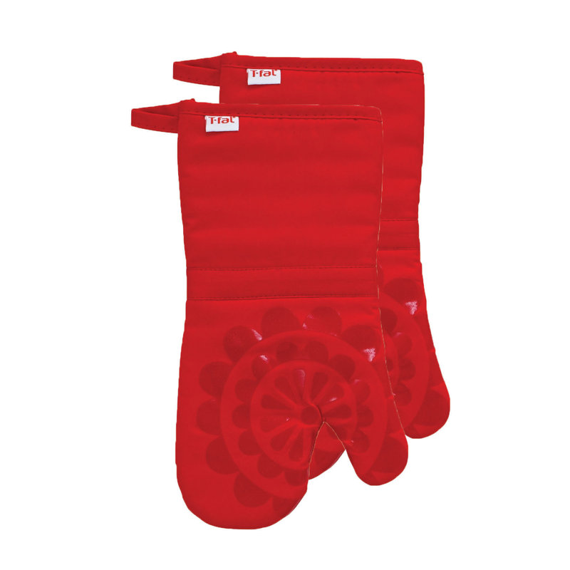T-fal Medallion Oven Mitt, Red