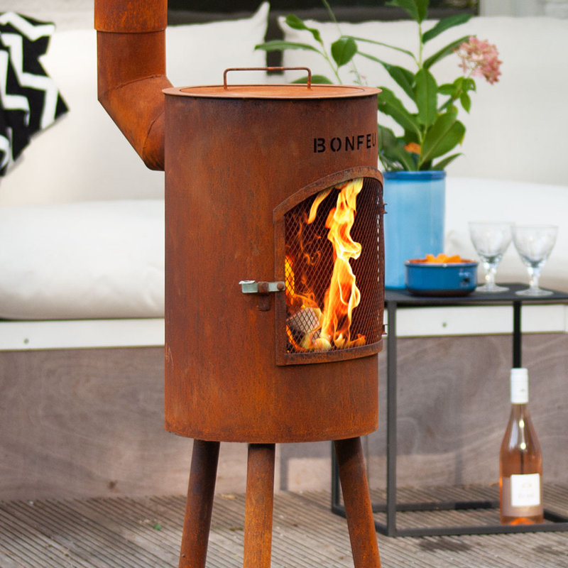 Triangle Steel Chimenea, Orange