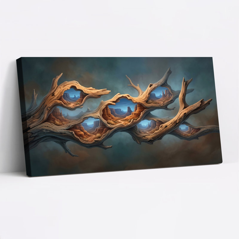 Ensemble de 1 tableau sur toile représentant un paysage fantastique, L 58 po x H 28 po, Wrapped Canvas
