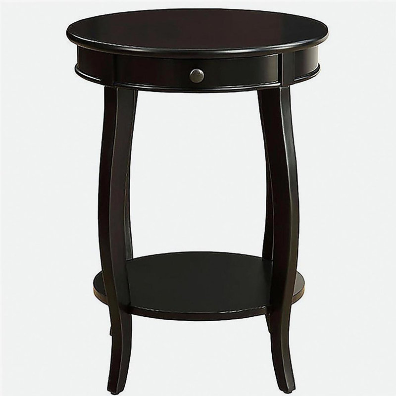Black End Table with 1-Drawer
