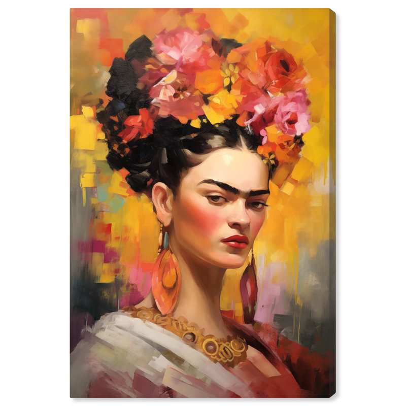 Vibrant Floral Crown Portrait Canvas Art, 30" x 20"